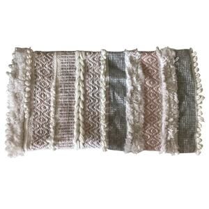 Decorative  Rug Loop Fringe  Zip Up Pillow Cover 23" X 12"